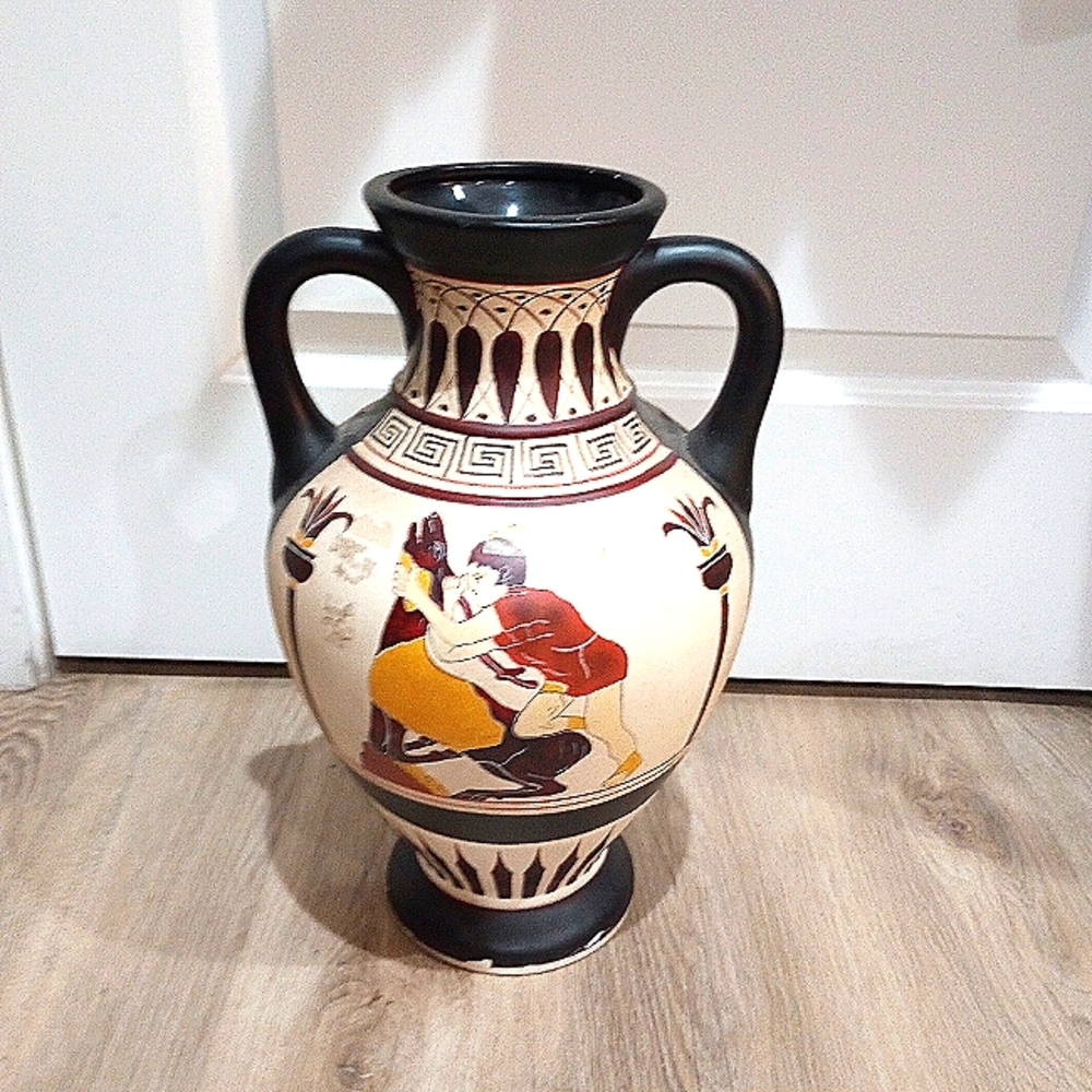 Ancient Greek Stoneware Vase Decorative Ceramic Amphora